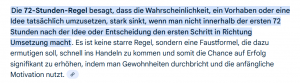 Die 72 Stunden Regel